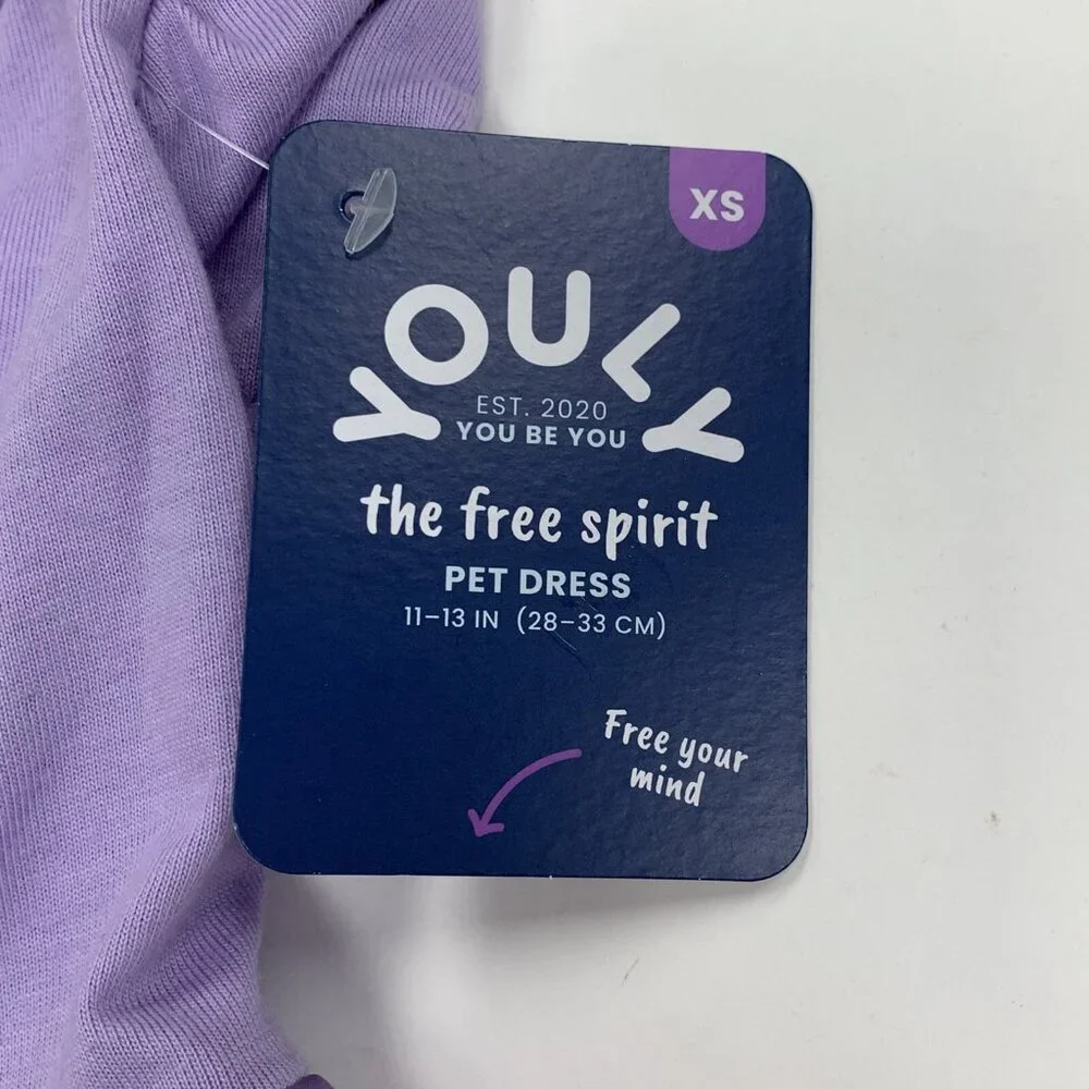 Youly Pet Dog Dress The Free Spirit XS Lavender‎ & Orange Cotton/Polyester